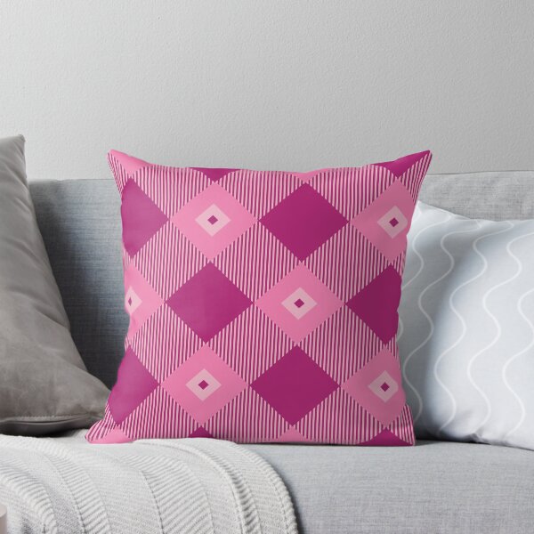 Item preview, Tartan, Large pink and dark pink diagonal with vertical stripes, dark pink diamond inside designed and sold by Alex  Blud.