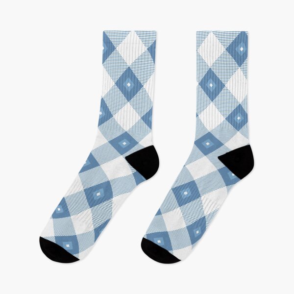 Item preview, Tartan, Large light blue and white diagonal with horizontal stripes, white diamond inside designed and sold by Alex  Blud.