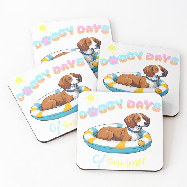 Item preview, Doggy Days of summer aesthetic summer vacation foxhound dog in a swimming ring  designed and sold by GoodyPaws.