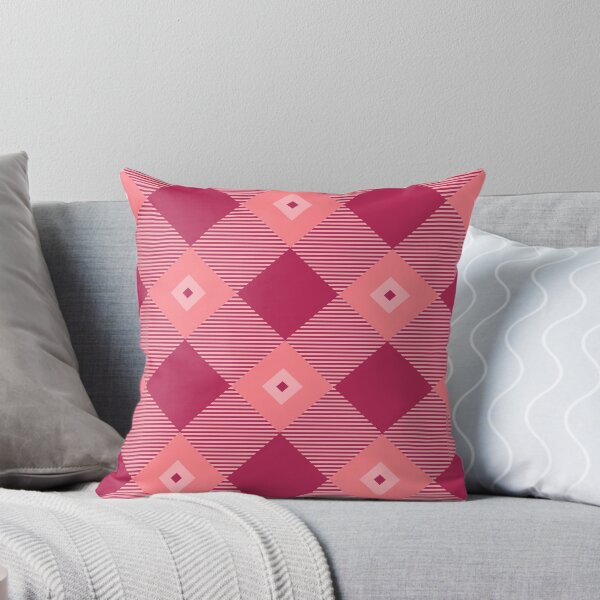 Item preview, Tartan, Large coral and red diagonal with horizontal stripes, red diamond inside designed and sold by Alex  Blud.