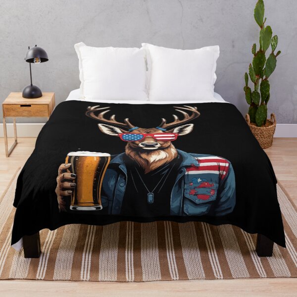 Item preview, Funny Boozing Deer 4th of July Independence Day designed and sold by LuminOrb.