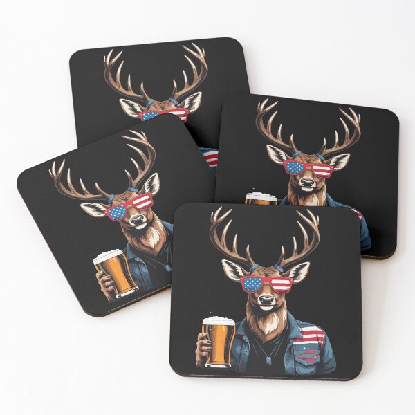 Item preview, Funny Boozing Deer 4th of July Independence Day designed and sold by LuminOrb.