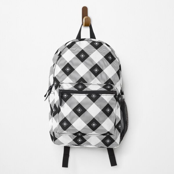 Item preview, Tartan, Large black and white diagonal with vertical stripes, white diamond inside designed and sold by Alex Blud.