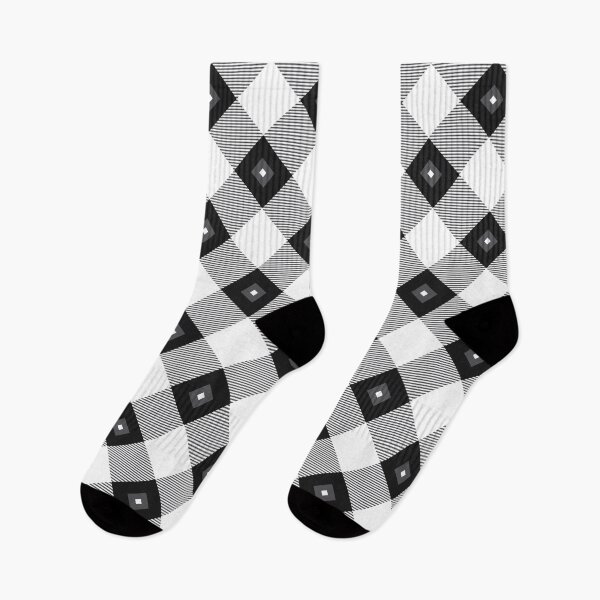 Item preview, Tartan, Large black and white diagonal with vertical stripes, white diamond inside designed and sold by Alex  Blud.