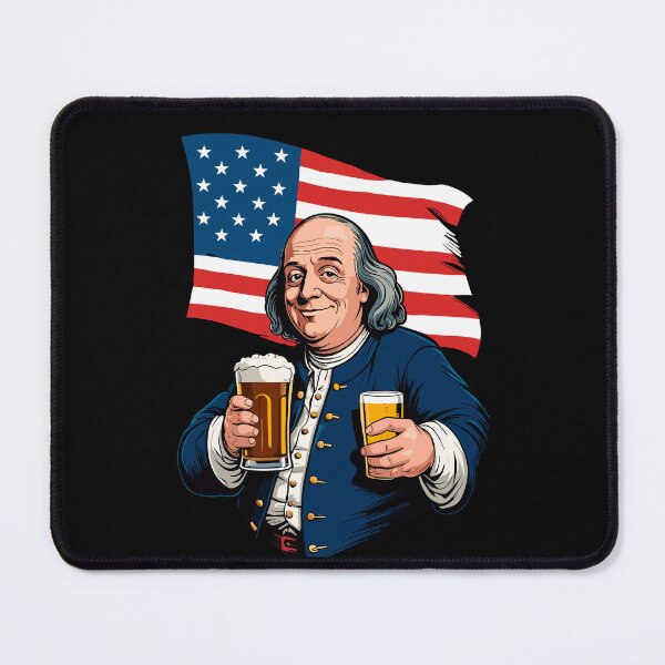 Item preview, Boozing Benjamin Franklin With Beer Mug American designed and sold by LuminOrb.