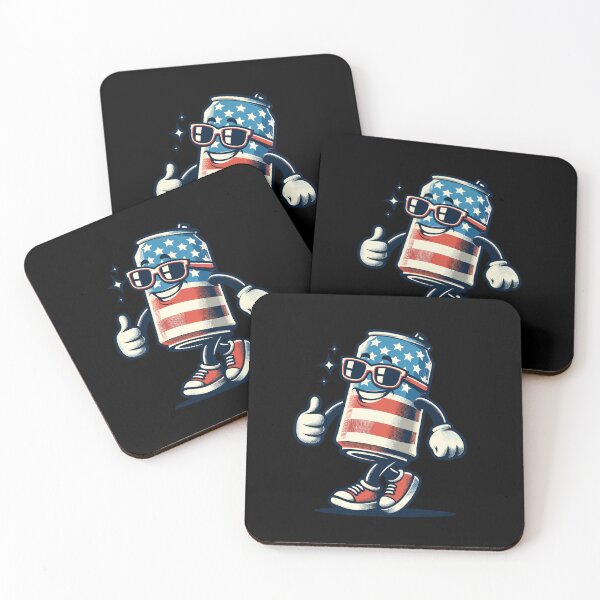 Item preview, Beer Can Funny Cartoon Mascot Celebrate Freedom designed and sold by LuminOrb.