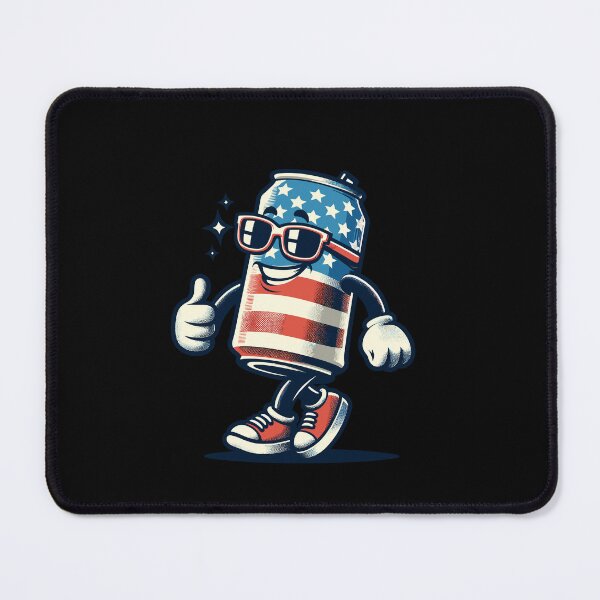Item preview, Beer Can Funny Cartoon Mascot Celebrate Freedom designed and sold by LuminOrb.