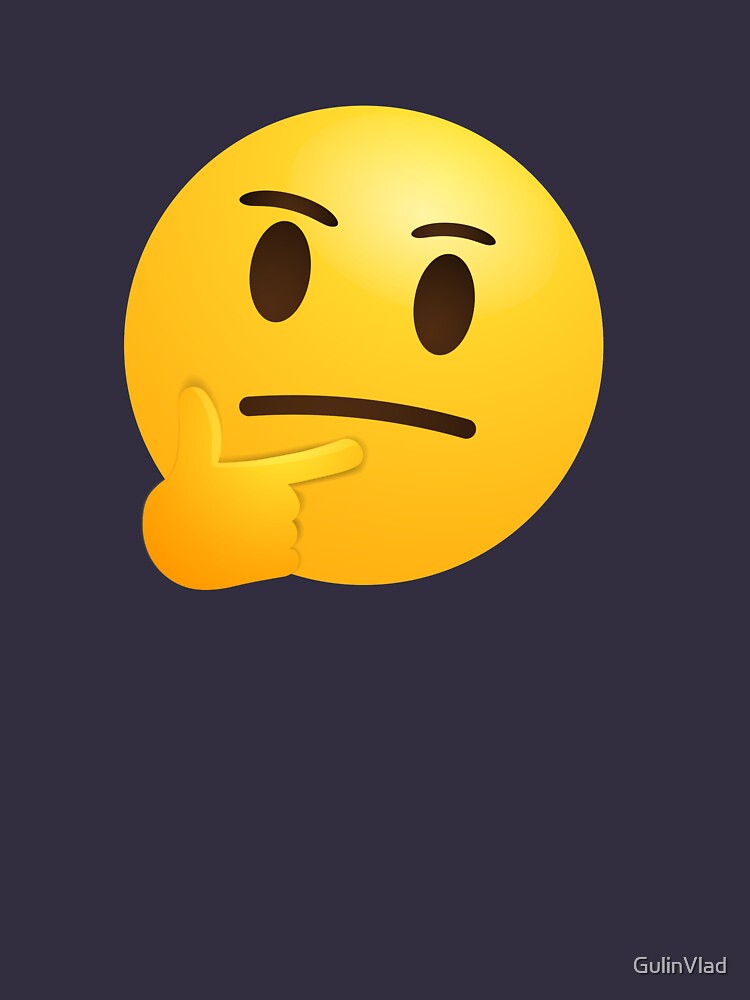 "Thinking face emoji in modern style - emoticon face shown with a