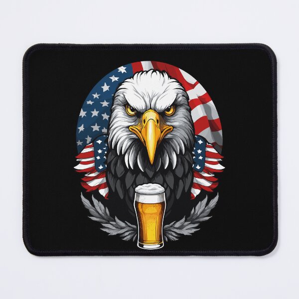 Item preview, Patriotic Bald Eagle With Beer Mug Celebrate designed and sold by LuminOrb.