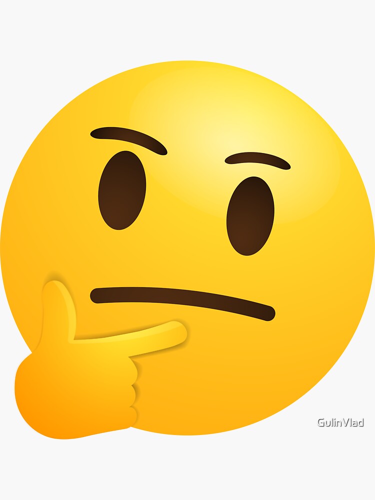 "Thinking face emoji in modern style - emoticon face shown with a