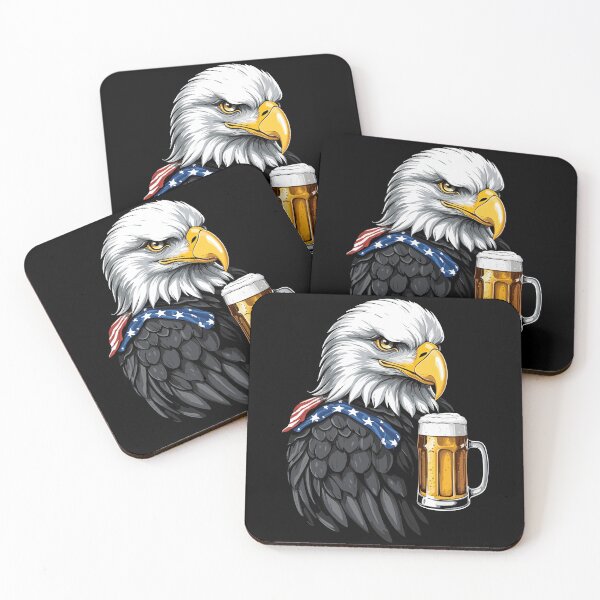 Item preview, Boozing Bald Eagle With Beer Mug Celebrate Freedom designed and sold by LuminOrb.