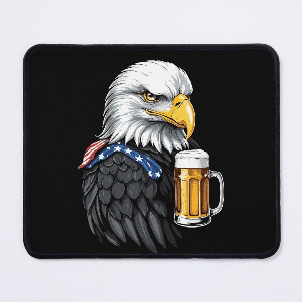 Item preview, Boozing Bald Eagle With Beer Mug Celebrate Freedom designed and sold by LuminOrb.
