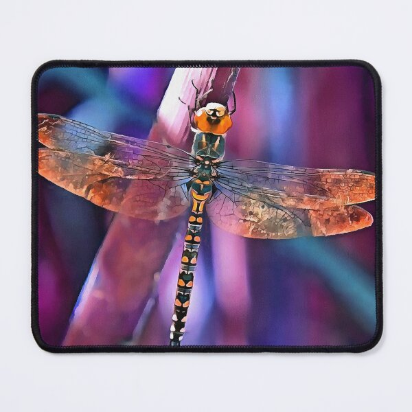Item preview, Fantasy Dragonfly In Orange and Blue On Purple designed and sold by taiche.