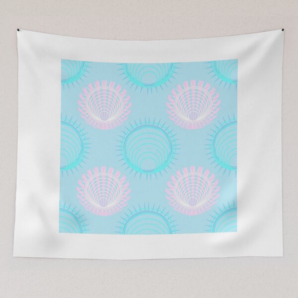 Item preview, Concentric Seashells Pastel Patterns on Blue designed and sold by youme63.