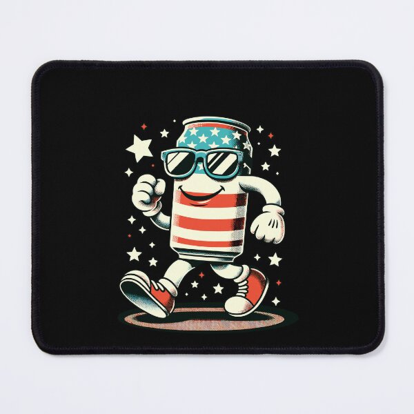 Item preview, Beer Can Funny Cartoon Mascot 4th July American designed and sold by LuminOrb.
