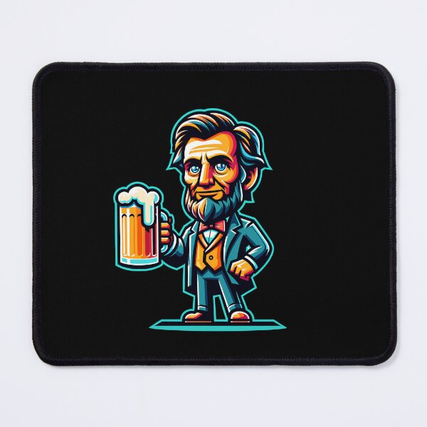 Item preview, Boozing Abraham Lincoln Funny Cartoon Mascot designed and sold by LuminOrb.