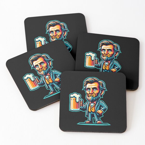 Item preview, Boozing Abraham Lincoln Funny Cartoon Mascot designed and sold by LuminOrb.