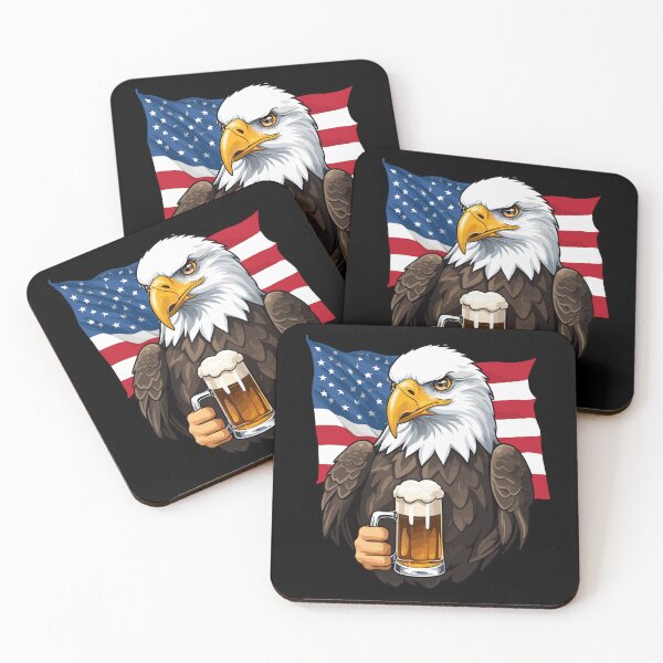 Item preview, Boozing Bald Eagle With Beer Mug 4th Of July designed and sold by LuminOrb.