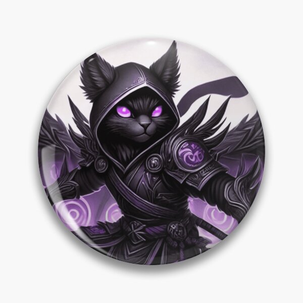 Item preview, Moonlit Cat Assassin with Purple Swirl Wings designed and sold by TeslaSt0re.
