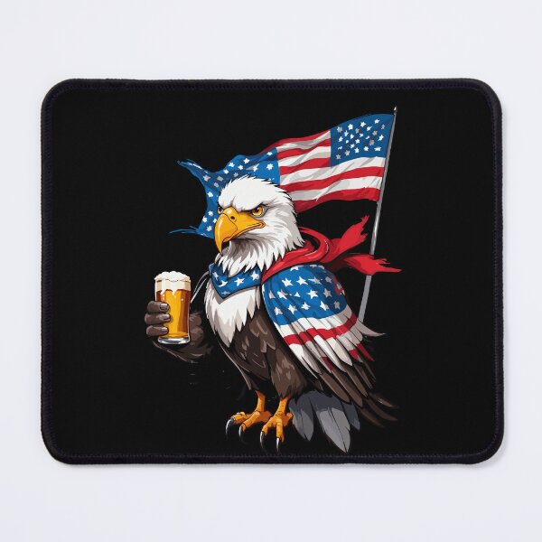 Item preview, Boozing Bald Eagle With Beer Mug designed and sold by LuminOrb.