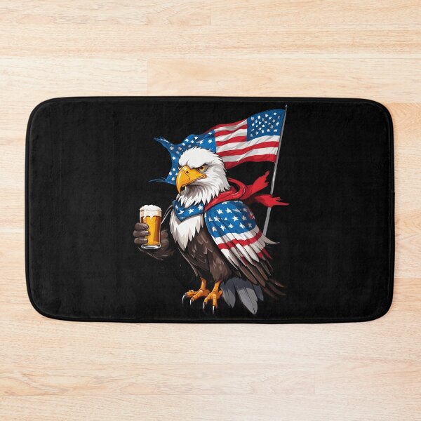 Item preview, Boozing Bald Eagle With Beer Mug designed and sold by LuminOrb.