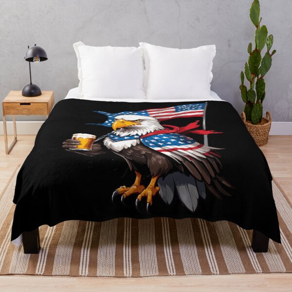 Item preview, Boozing Bald Eagle With Beer Mug designed and sold by LuminOrb.