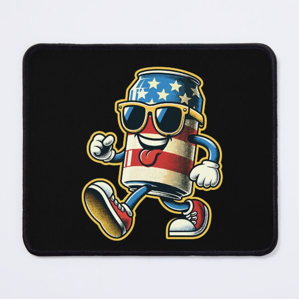 Item preview, Beer Can Funny Cartoon Mascot Celebrate Freedom designed and sold by LuminOrb.