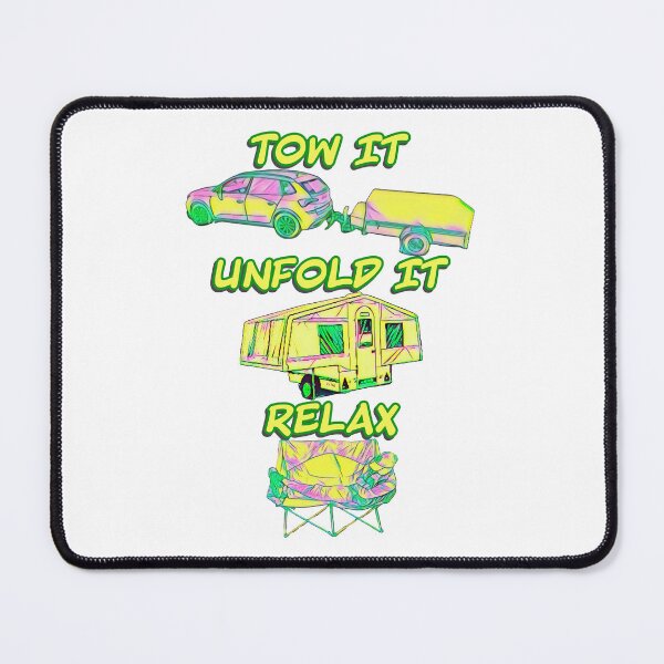 Item preview, Tow it, Unfold it, Relax - Yellow, Pink and Green Folding Camper designed and sold by BeccaAelishe.