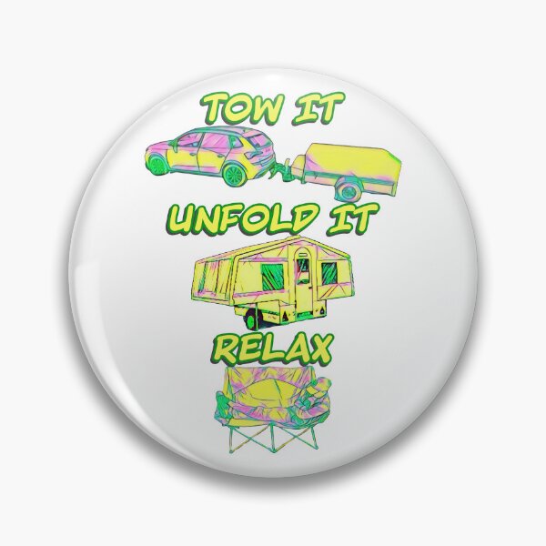 Item preview, Tow it, Unfold it, Relax - Yellow, Pink and Green Folding Camper designed and sold by BeccaAelishe.
