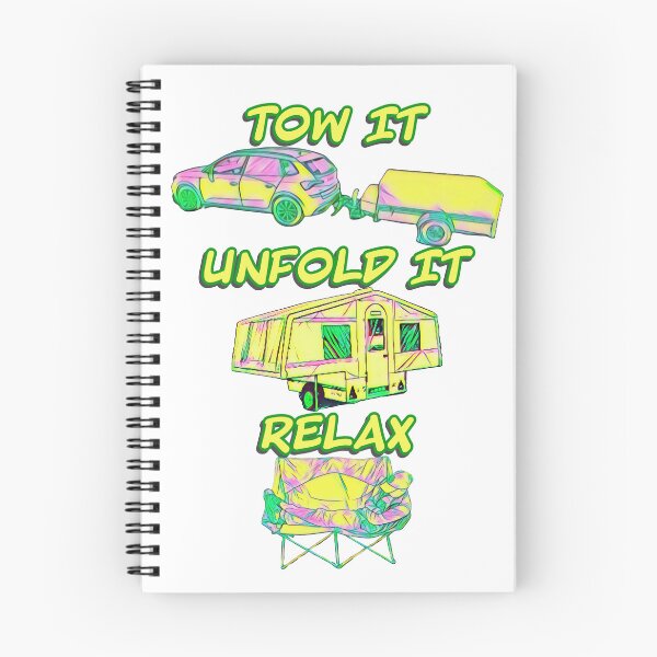 Item preview, Tow it, Unfold it, Relax - Yellow, Pink and Green Folding Camper designed and sold by BeccaAelishe.