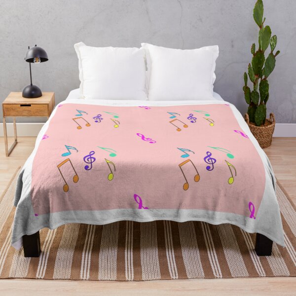 Item preview, Delightful Melody Vibrant Musical Notes on a Rosy Canvas designed and sold by youme63.