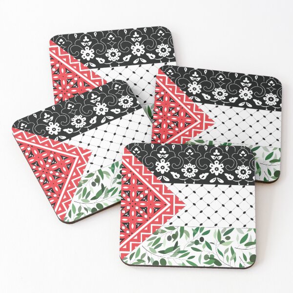 Item preview, Palestinian Flag with Patterns of Olives and Keffiyeh designed and sold by Akikoart7.