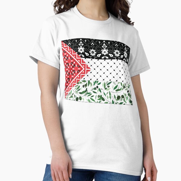 Item preview, Palestinian Flag with Patterns of Olives and Keffiyeh designed and sold by Akikoart7.
