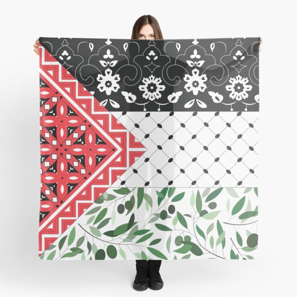 Item preview, Palestinian Flag with Patterns of Olives and Keffiyeh designed and sold by Akikoart7.