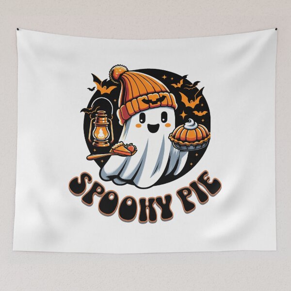 Item preview, Spooky Pie Doordash Cute Halloween Ghost with Pumpkin Pies designed and sold by CrazyInk23.