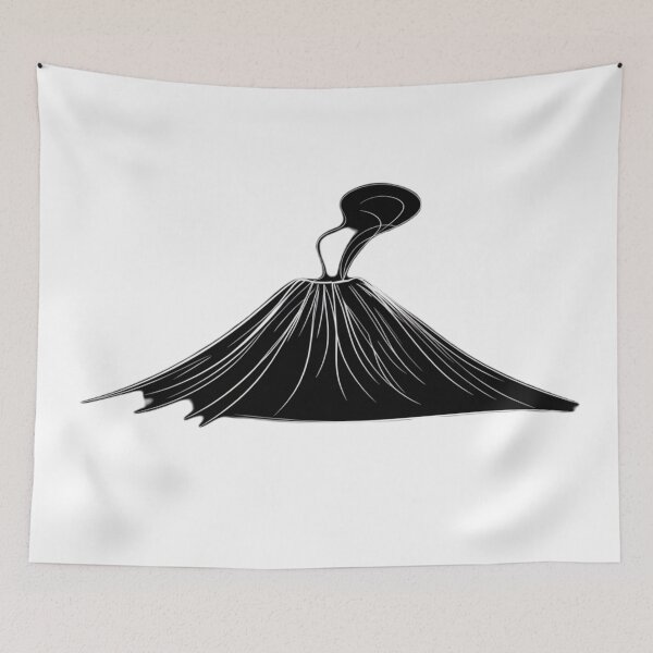 Item preview, Minimalist Monochrome Volcano Illustration designed and sold by MerchMasterPL.