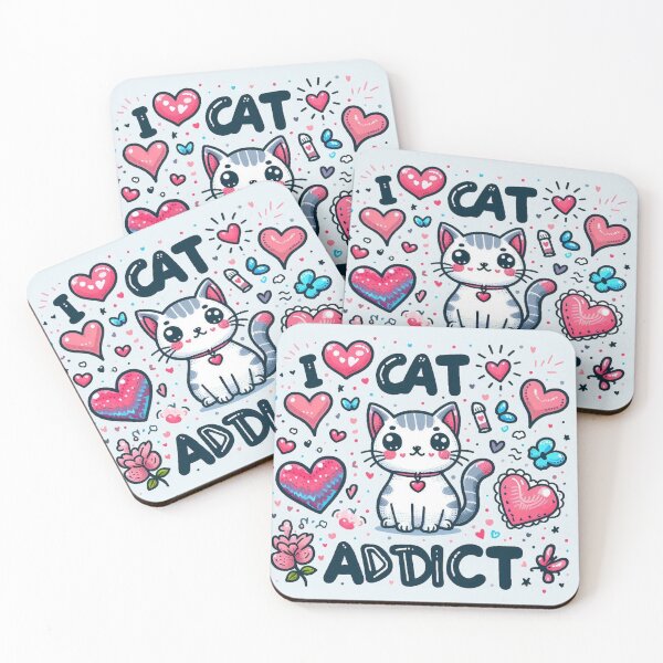 Item preview, I love cats cat lover cat addict designed and sold by Agatson.