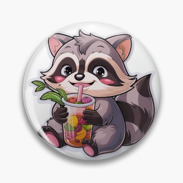 Item preview, Cute Raccoon Bubble Tea Sticker designed and sold by FlawlessDraft.