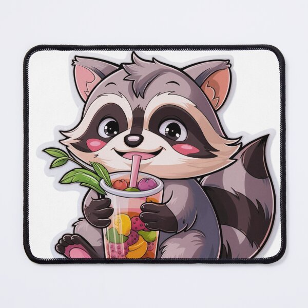 Item preview, Cute Raccoon Bubble Tea Sticker designed and sold by FlawlessDraft.