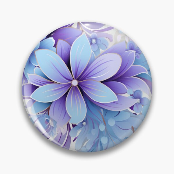 Item preview, Purple and blue floral pattern designed and sold by larahurley.