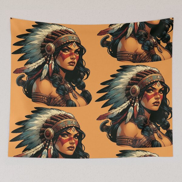 Item preview, Native American warrior spirit designed and sold by Greenbessela.