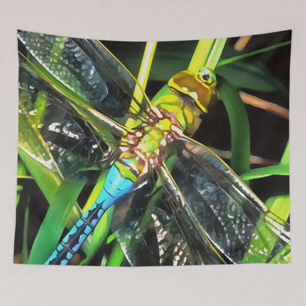 Item preview, Blue Dragonfly Shimmering Wings Painting designed and sold by taiche.