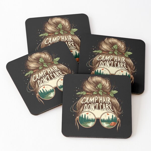 Item preview, Camp Hair Don't Care Messy Bun Funny Camping Camper designed and sold by Dressed For  Duty.