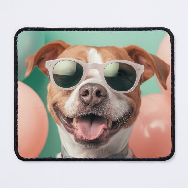Item preview, Happy Dog In Sunglasses With Balloons designed and sold by ML-Media.