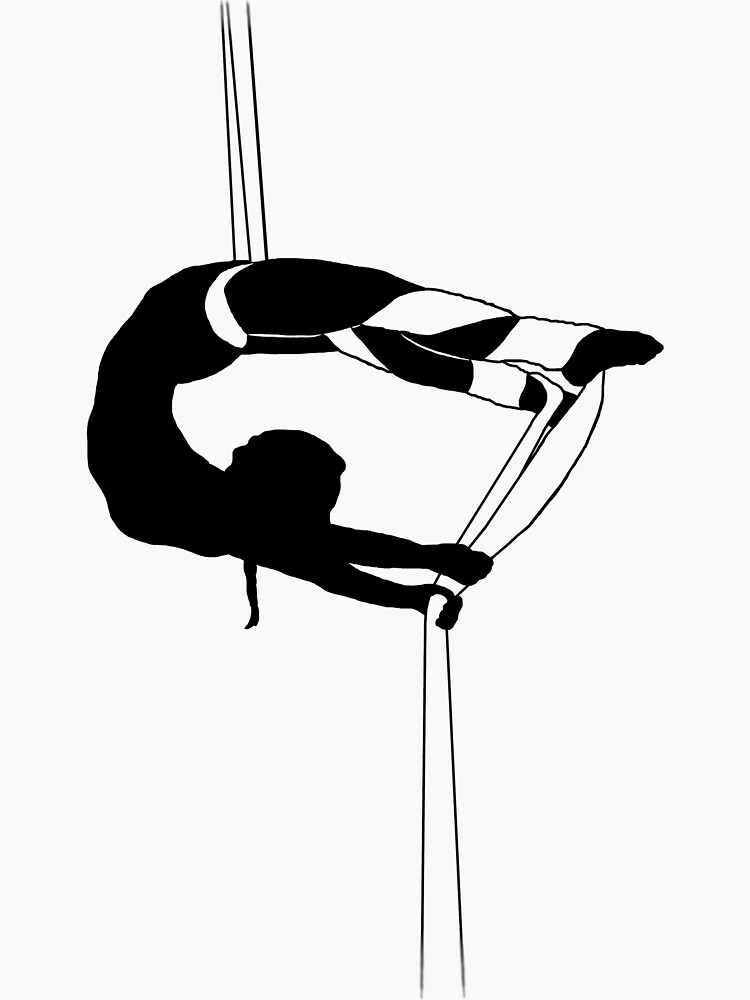 "Half Monty Aerial Silks Silhouette" Sticker by MaiaCastro | Redbubble