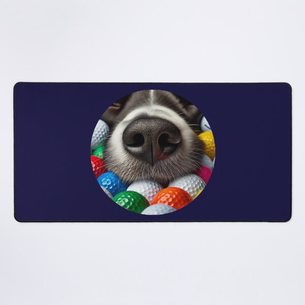 Item preview,  Cute black and white dog nosing in golf balls designed and sold by wassi3.