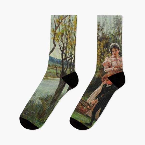 Item preview, Victorian family gathering fruit Beautiful vintage art designed and sold by Vintage Designs +.