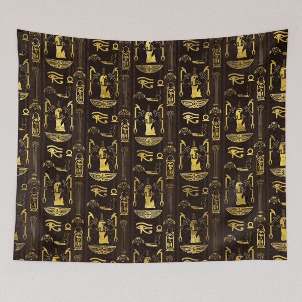 Item preview, Egyptian Decorative Pattern gold on brown designed and sold by Nartissima.