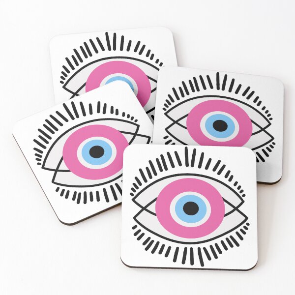 Item preview, Pink Evil Eye Sticker designed and sold by smellbellart3.