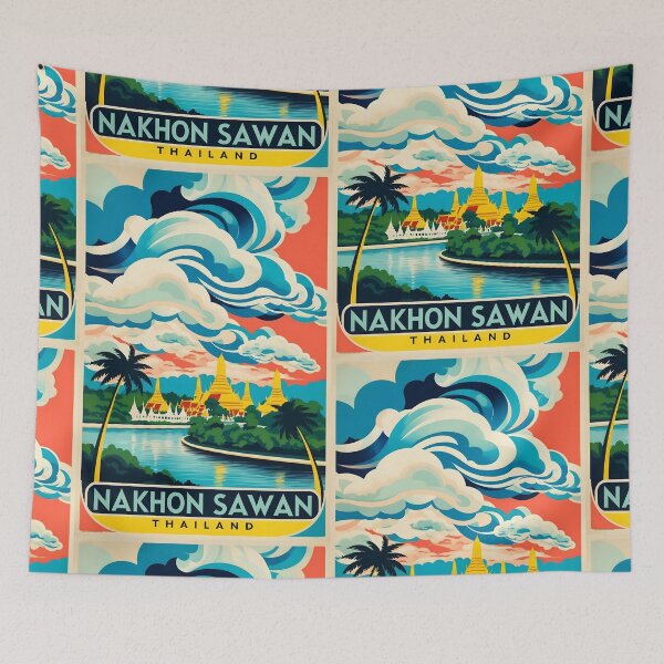Item preview, Nakhon Sawan Thailand Vintage Travel Tourism  designed and sold by TravelersGems.